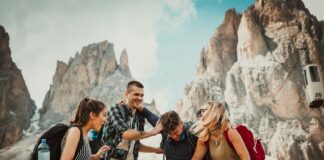 a group of people making friends in Mexico