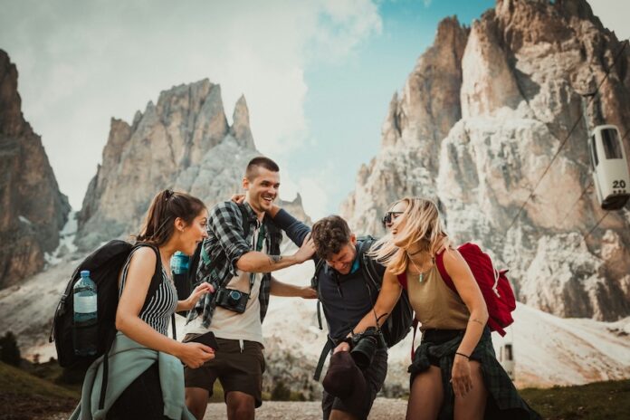 a group of people making friends in Mexico