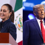 Two photos, one of Mexican President Claudia Sheinbaum and another of U.S. President Donald Trump, who said Sheinbaum inspired his new anti-drug campaign