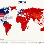 A map showing China's dominance as the primary trade partner of most countries in the world