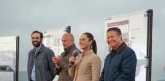 President Sheinbaum speaking at a media event