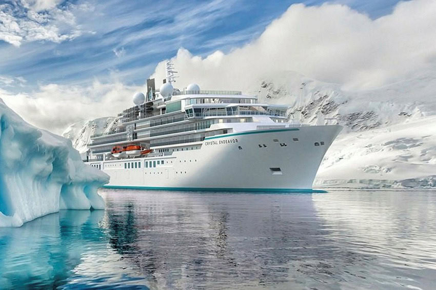 A cruise ship in an icelandic fjord