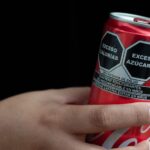 Close-up of a Coke can.