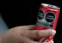 Close-up of a Coke can.