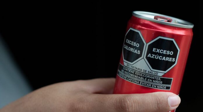 Close-up of a Coke can.