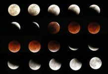 All the phases of a blood moon or total lunar eclipse in one photo