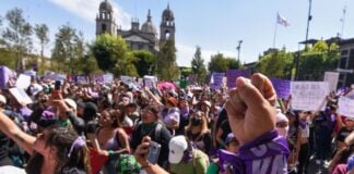 A March 8 protest in Toluca, Mexico