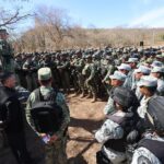 National Defense Minister Ricardo Trevilla Trejo addressing members of Mexico's National Guard.