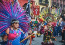 Dancers at the El Señor de la Conquista festival in San Miguel de Allende