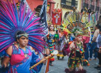 Dancers at the El Señor de la Conquista festival in San Miguel de Allende