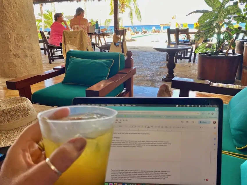 Working from a bar