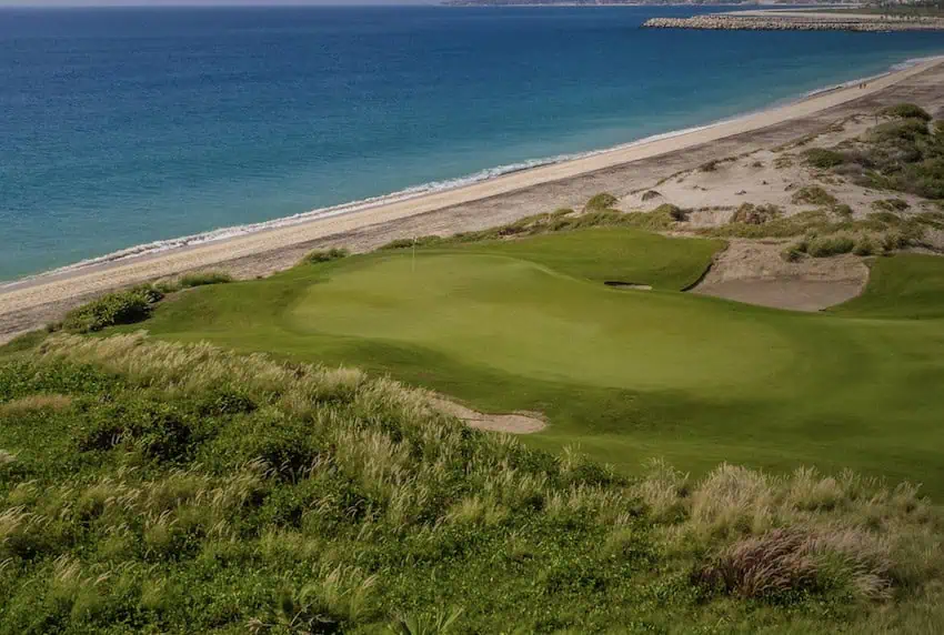 The fifth hole of the Puerto Los Cabos golf course in San José de los Cabos.