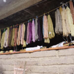 Cotton threads dyed with natural dyes belonging to a Oaxaca artisan cooperative.