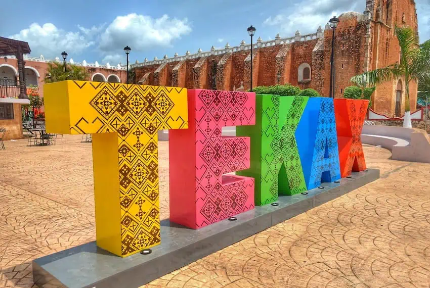 Decorative, three-dimensional sign for the Yucatan municipality of Tekax, home to three Maya communities that have been made natural protected areas by Mexico's federal government.