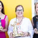 A group of female winemakers in Baja California displaying their awards