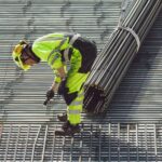 Worker with steel construction