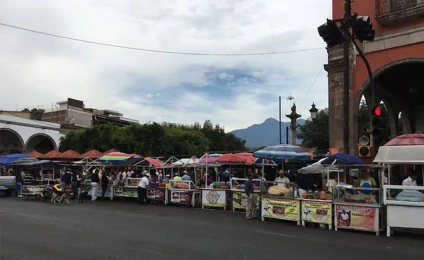 Carnitas vendors in Quiroga, Michoacán