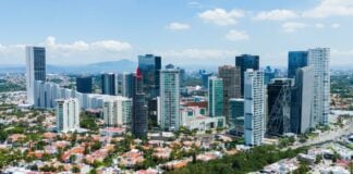 View of Guadalajara showing its abundance of trees.