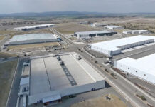 An aerial shot of an industrial park in San Miguel de Allende, Mexico