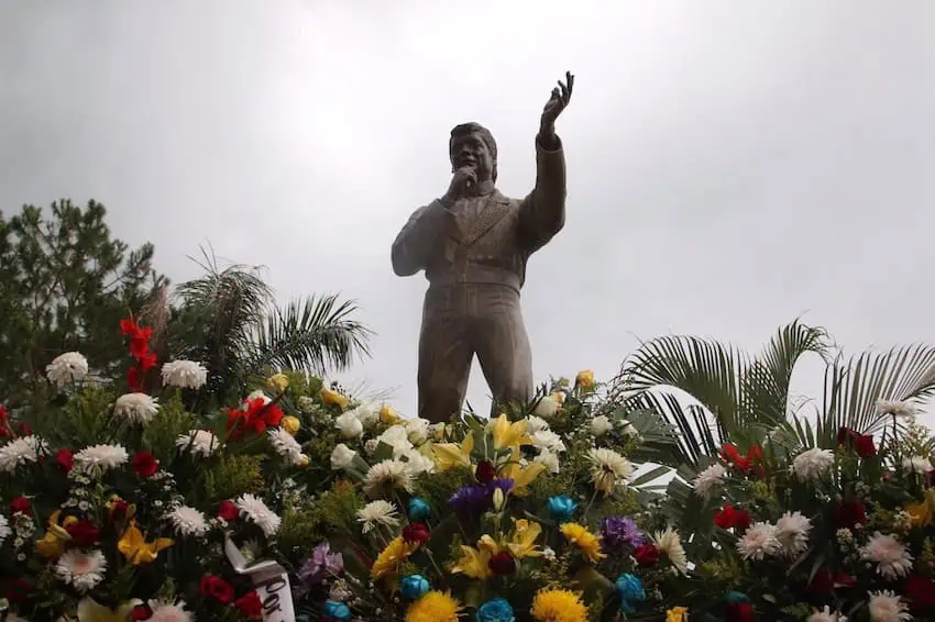 A statue of Juan Gabriel in Parácuaro, Michoacán