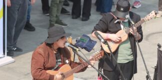 Macario Martínez, a sanitation worker-turned-local superstar, during a recent performance along Mexico City's Reforma Avenue.