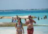 tourist couple on the beach in Mexico