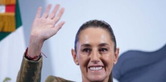 Sheinbaum during her April 15, 2025 press conference