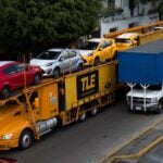 Truck carrying cars