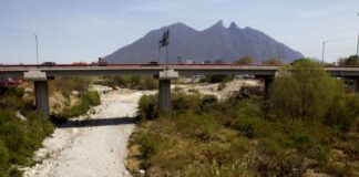 A dry river in Nuevo León, Mexico, a state at risk of having its water resources confiscated by the federal government for delivery to the U.S.