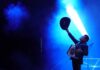 A member of Los Tigres del Norte performs on stage