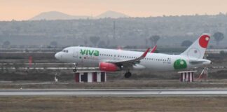 Viva flight takes off from AIFA airport