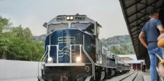 A train viewed from the front