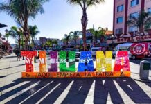 The muticolored Tijuana sign in the city center