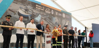 Canadian miners and Mexican government officials inaugurate the new Torex Gold mining project in Guerrero