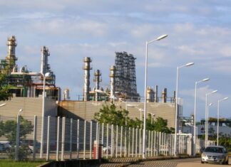 The Olmeca refinery seen at a distance