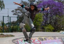 A child at a skatepark in Zapopan
