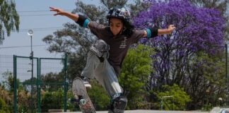 A child at a skatepark in Zapopan