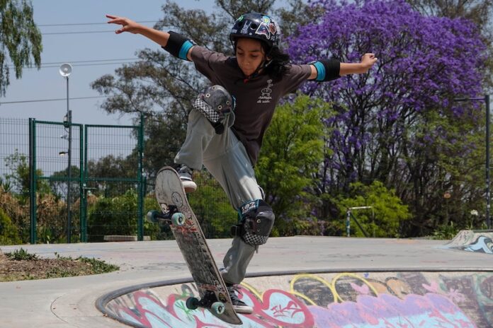 A child at a skatepark in Zapopan