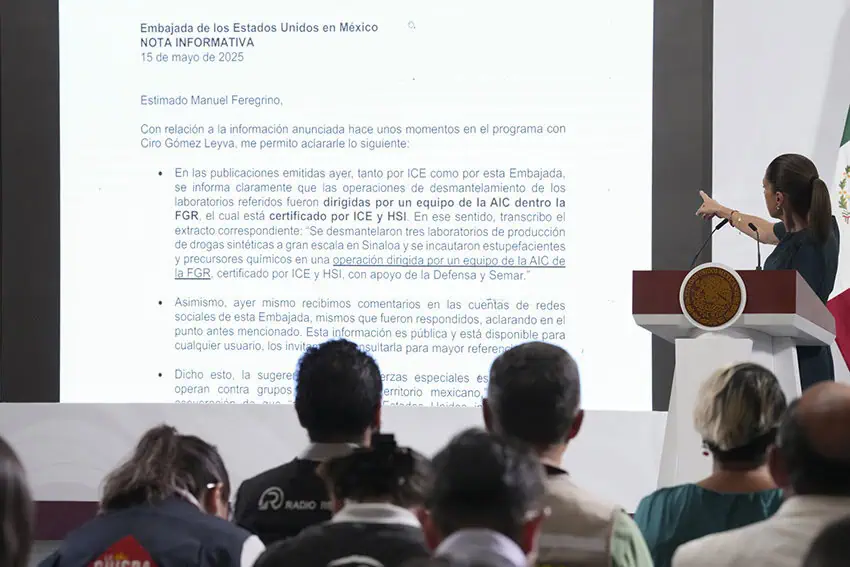 Sheinbaum points to a letter about US agents cooperation with Mexican police