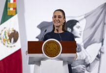 President Sheinbaum smiles at her morning press conference