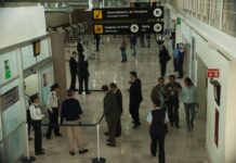 passengers checking in at Querétaro airport