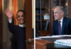 Two photos, one of Mexican President Sheinbaum and one of Canada PM Mark Carney
