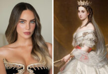 Mexican actress Belinda and the princess Carlota.