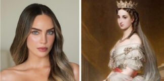 Mexican actress Belinda and the princess Carlota.