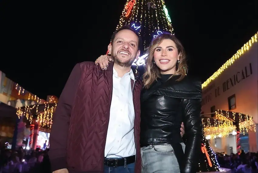 The governor of Baja California, Marina del Pilar Ávila, with her husband Carlos Torres, a politician and member of the ruling Morena party.