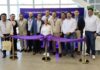 Membes of the ODATA team and local officials celebrate the opening of a new data center in Queretéro.
