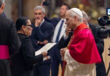 Mexico's Interior Minister Rosa Icela Rodríguez meeting Pope Leo XIV