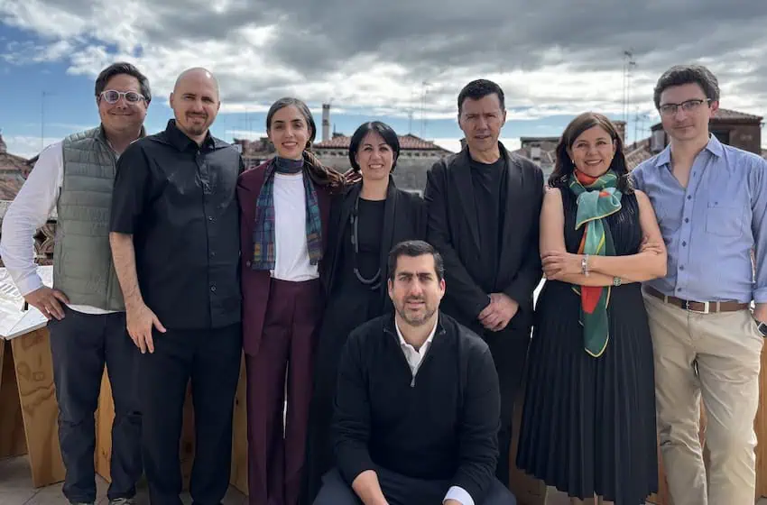 A group of architects from the Montry Deck in Venice.