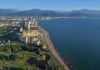 Bird's eye view of shoreline in Puerto Vallarta