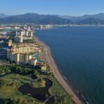 Bird's eye view of shoreline in Puerto Vallarta